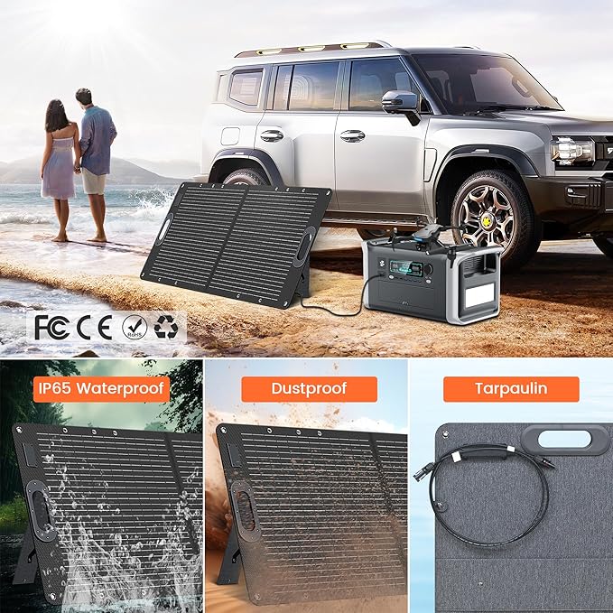 100W Portable Solar Panel 20V Solar Cell for Camping RV Trips