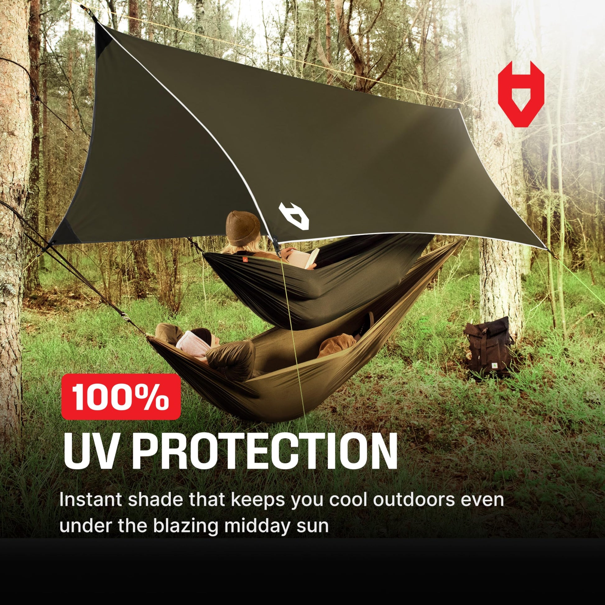 Rain Fly 12x10 Lightweight Survival Camping Tarp; 100% Waterproof; Makes a Great Backpacking Tarp