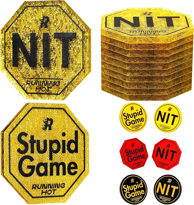 RUNNING HOT Nit Button Set for Texas Hold'em & Omaha Poker (Pack of 10) - Professional Chips for The Stand-Up Game - Enhance Your Play