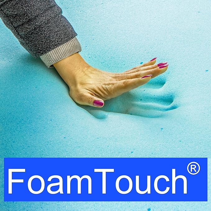 FoamTouch 4" Height x 48" Width x 72" Length Camper/RV bunk Mattress with Gel Memory Foam -No Cover
