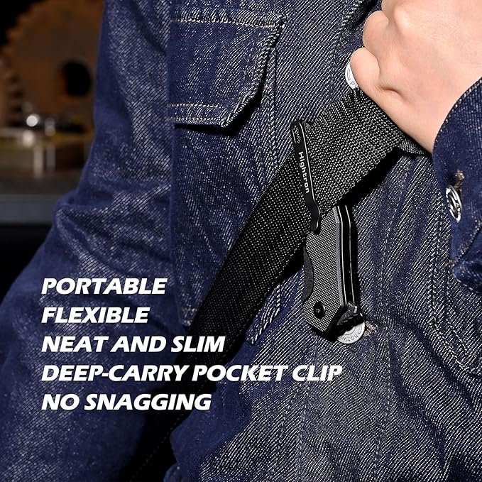 Hightron Mini Ventura Flipper Folding Knife for EDC, Liner Lock Pocket Knife with 2.85" Stonewashed D2 Blade plus Ultra-Grip G10 Handle Compact Gifts for Men Women Camping Black-B