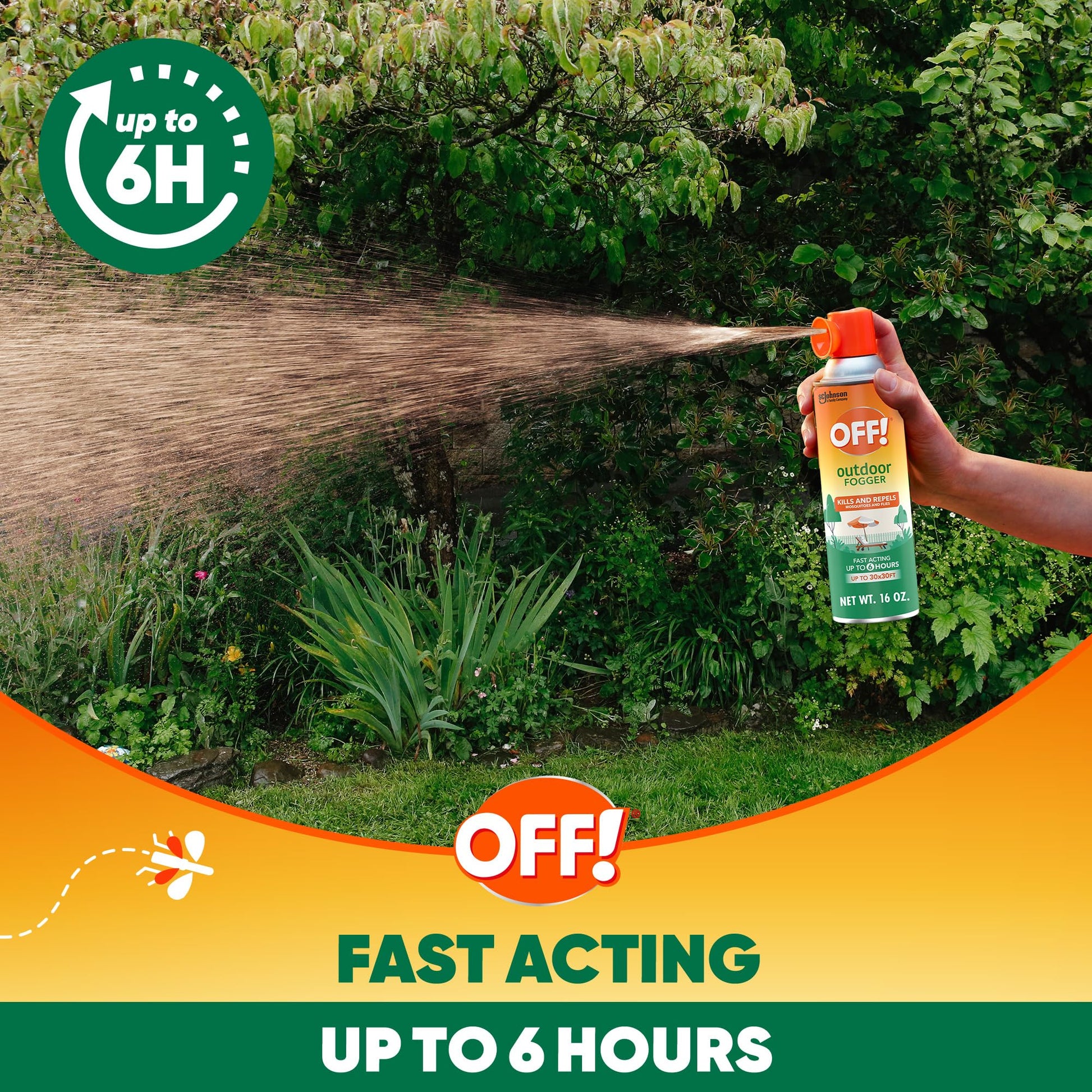 OFF! Outdoor Insect and Mosquito Repellent Fogger Backyard Pretreat Kills and Repels Insects up to