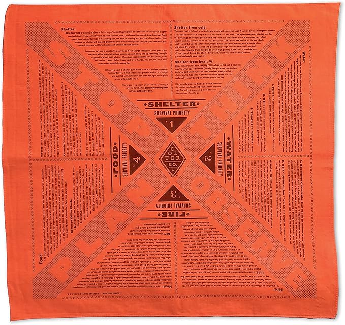 Stayin' Alive Reflective Survival Bandana - 100% Cotton & Unique Bandanas - Made In The USA - Orange