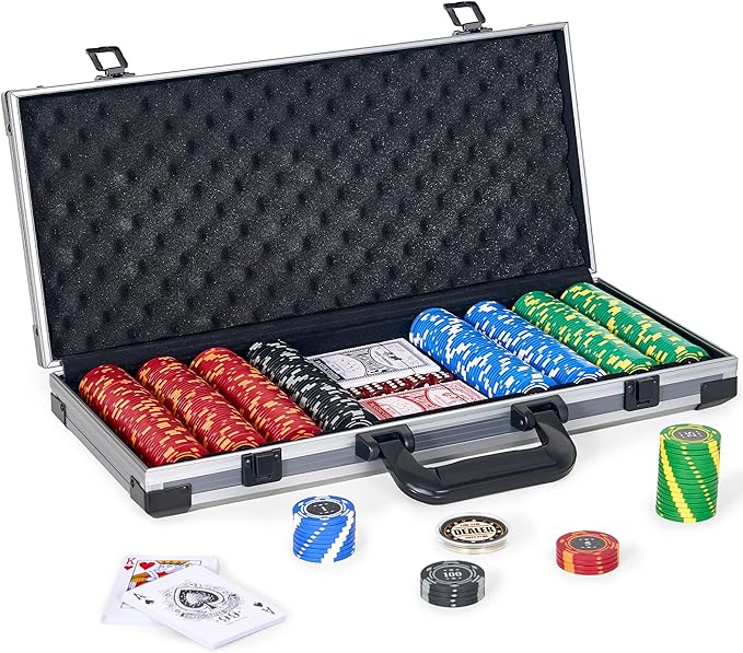 Poker Chips,400PCS 14 Gram Chip Set with Deluxe Travel Case, Numbered Chips,Poker for Texas Holdem Blackjack Gambling.