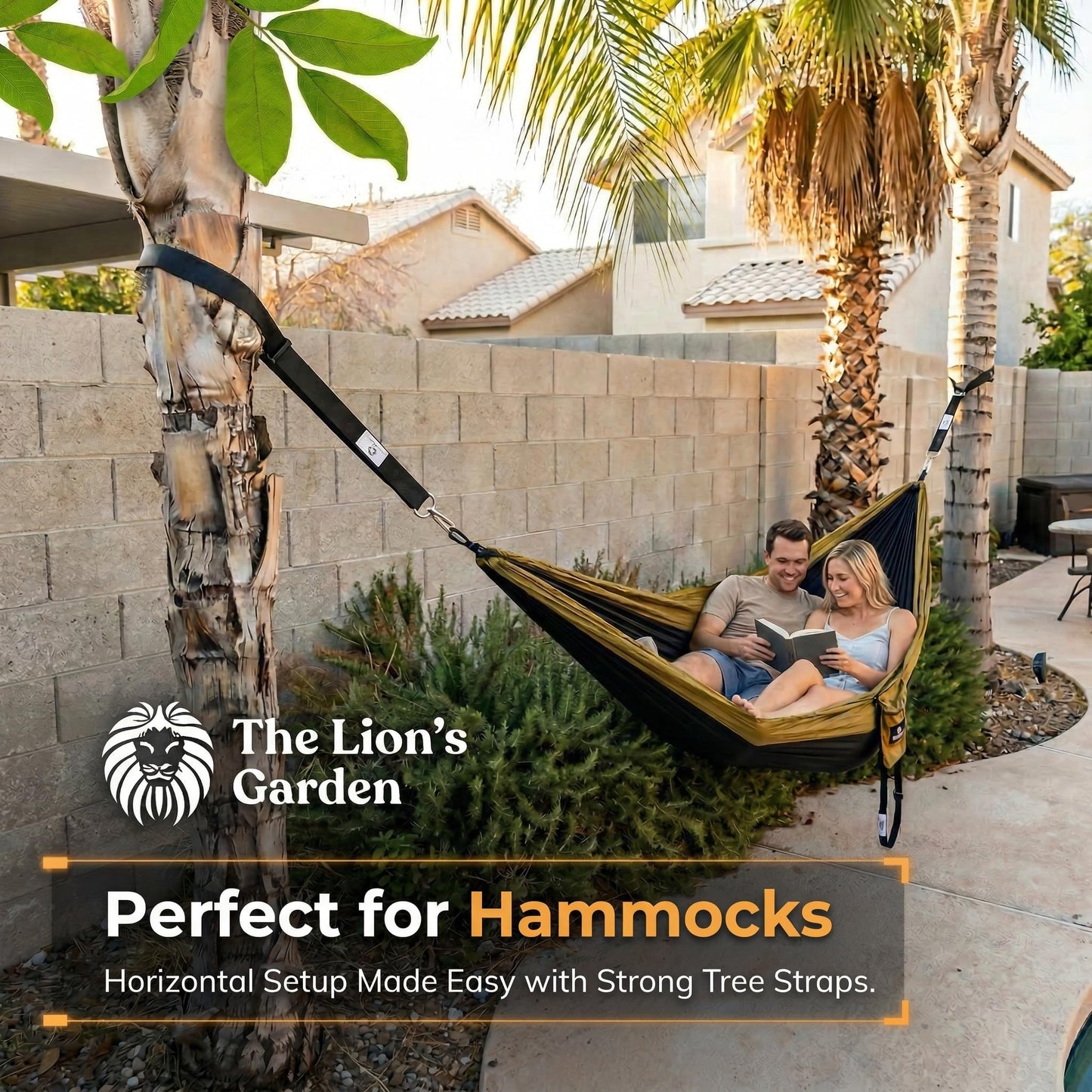 The Lion’s Garden Tree Swing Straps 2 Pack – Adjustable 5–10 ft Tree Swing Hanging Straps, Heavy
