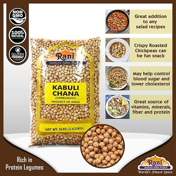 Rani Garbanzo Beans (Kabuli Chana) 64oz (4lbs) 1.81kg Bulk ~ All Natural | Vegan | Gluten Friendly | NON-GMO | Kosher | Indian Origin