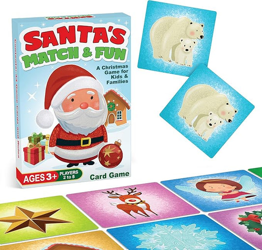 Santa?™s Match & Fun ??Christmas Matching Game for Toddlers Ages 3-5 & Kids 4-8 | Family Game Night Activities, Stocking Stuffer Gift Idea