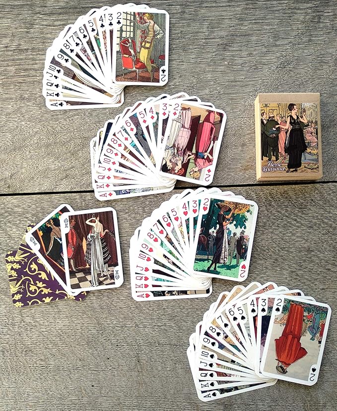 Pierre BRISSAUD Playing Cards (Poker Deck 54 Cards All Different) Vintage Retro Art Deco French Illustration Twenties