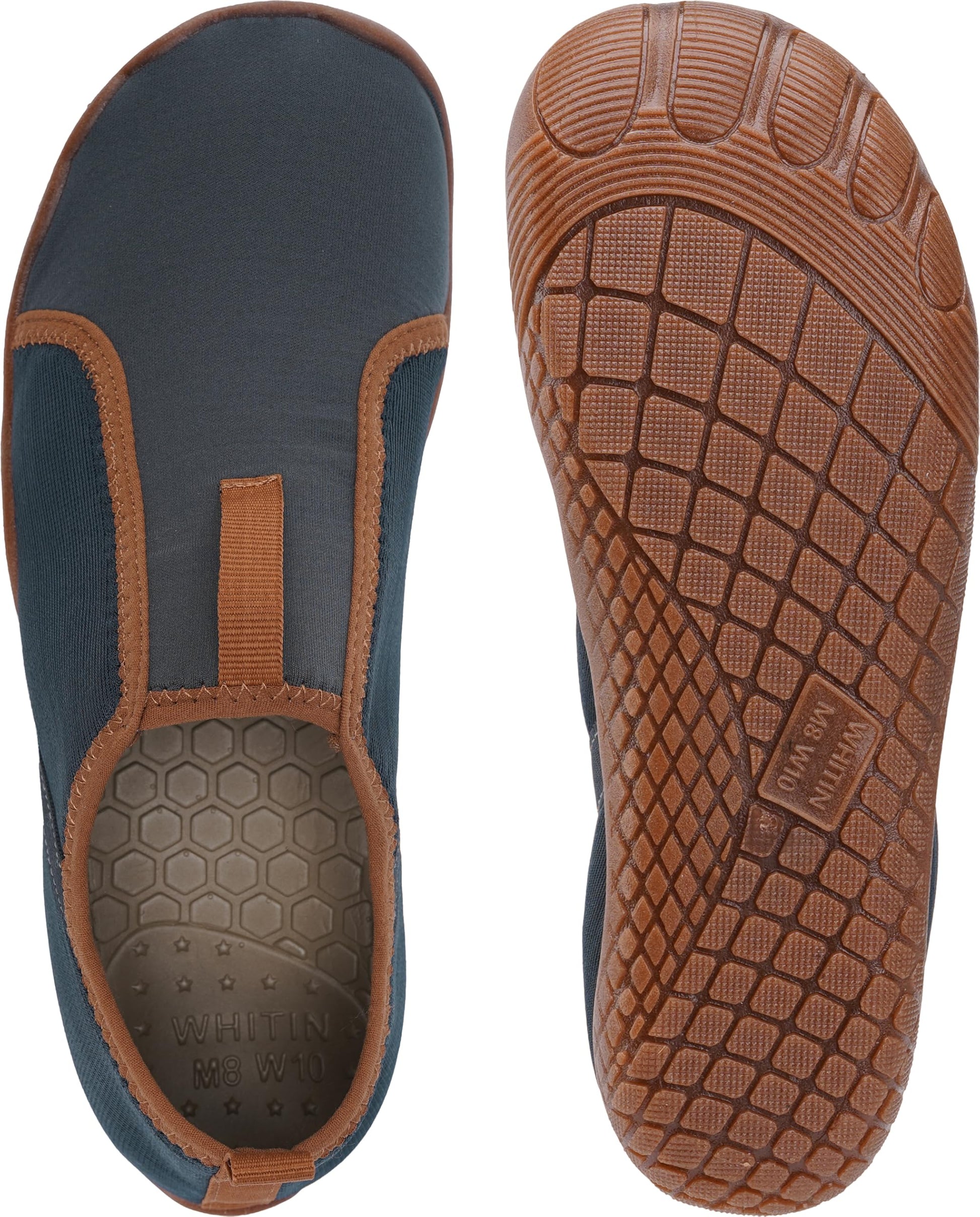 WHITIN Water Shoes Men Women Aqua Slip-on Swim Hiking, Dark Grey, W12/M10