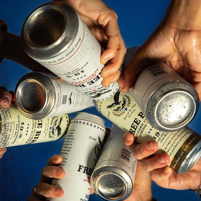 Free Bird, Sparkling Southern Spring Water, 12-Pack (19.2oz Tallboy Cans) ??Unflavored Carbonated Zero Sugar, Crisp & Bubbly, Blue Ridge Mountain Water