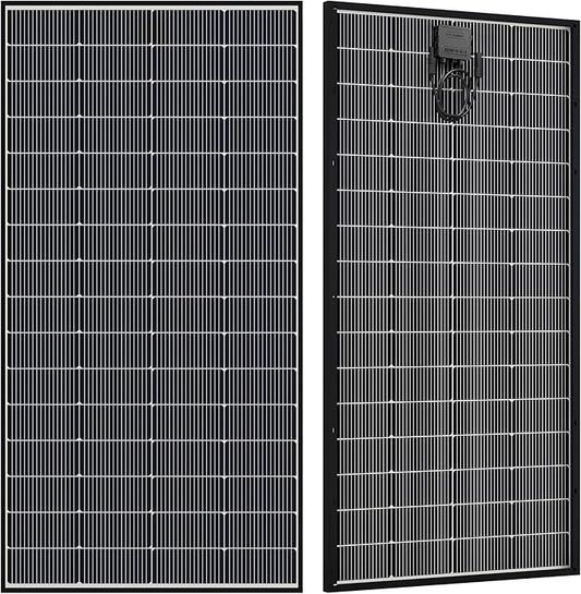 300 Watt Solar Panels, N-Type 16BB 300W Bifacial Solar Panel, 25% High Efficiency Solar Module Work with 24V Solar Panel for Homes Rooftop Power Station Farm RV and Off-Grid Applications