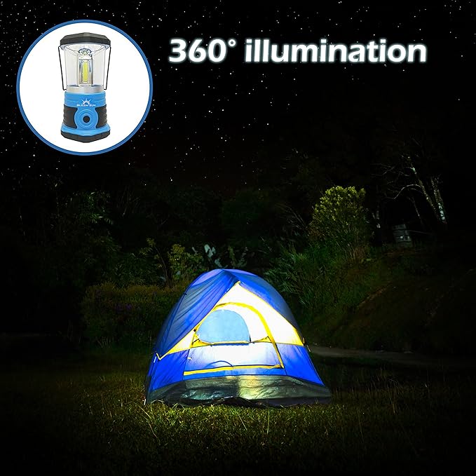 Blazin' Sun 800 | Brightest Lanterns Battery Powered LED Camping and Emergency | Hurricane, Storm and Power Outages (Blue)
