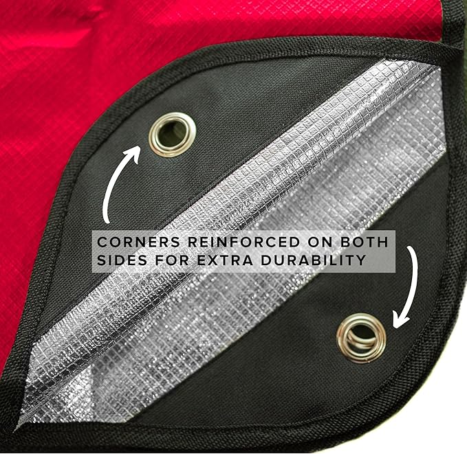 Arcturus Insulated Tarp, Reusable Heavy Duty Thermal Survival Blanket ??60x82in, Reflects 90% Body Heat, Waterproof, Windproof, 3-Layer Design, Reinforced Grommets, Red