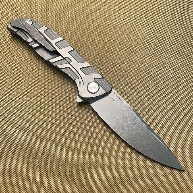 Customized Titanium Pocket knife Frame lock Folding knives M390 Blade with Titanium Handle Gift for Husband Son