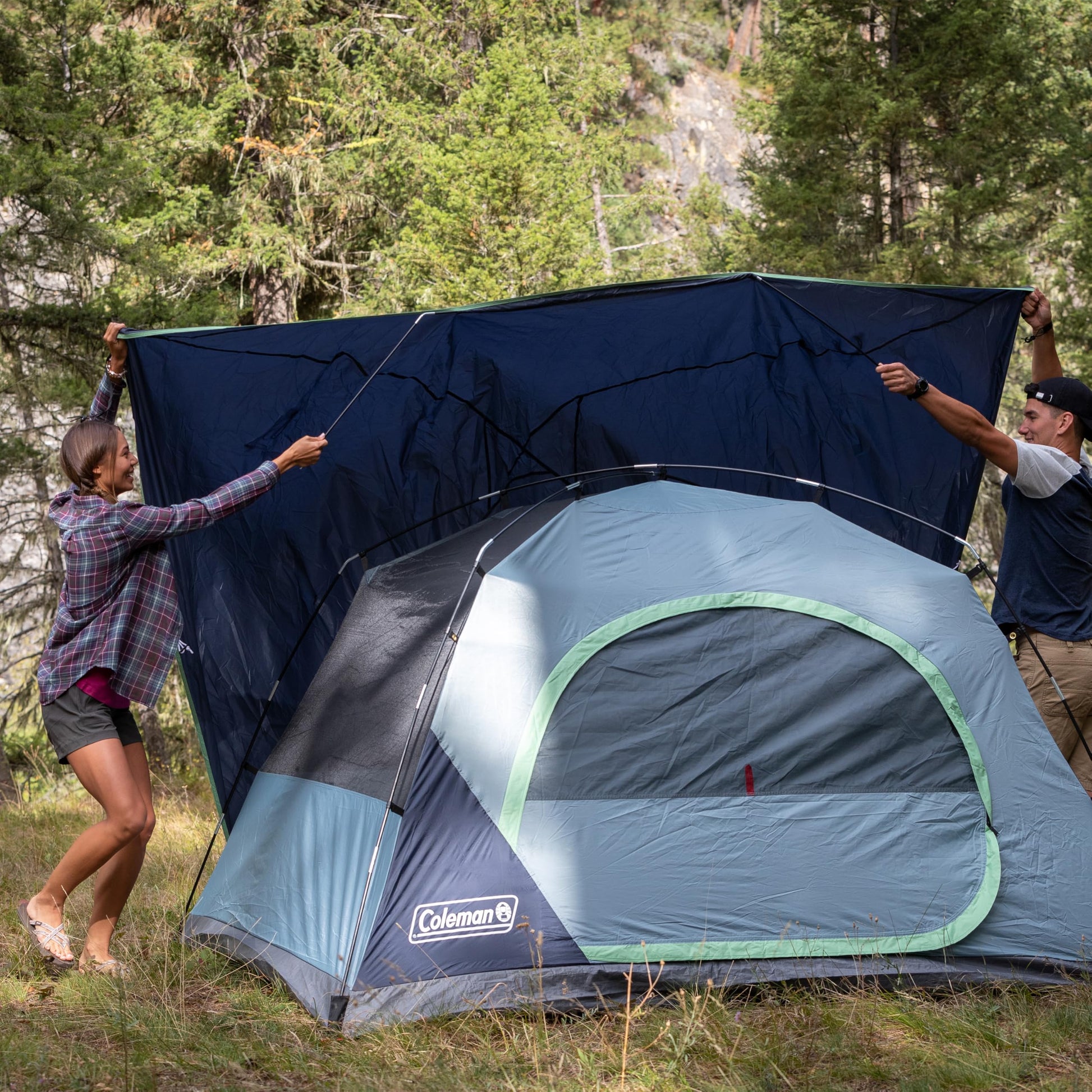 Coleman Skydome Camping Tent with 5 Minute Setup, 2/4/6/8 Person Weatherproof Tent with Rainfly &
