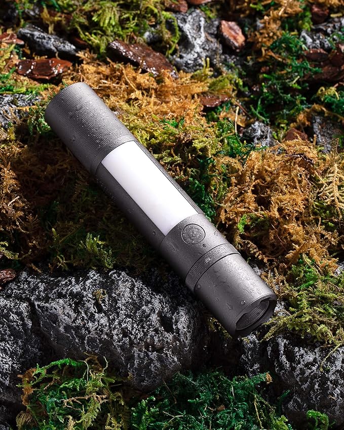 HOTO Emergency Flashlight Rechargeable, Magnetic LED Flashlight High Lumens with Window Glass Breaker Seatbelt Cutter, Zoomable Car Work Flash Light for Car Repair, Camping, Emergency