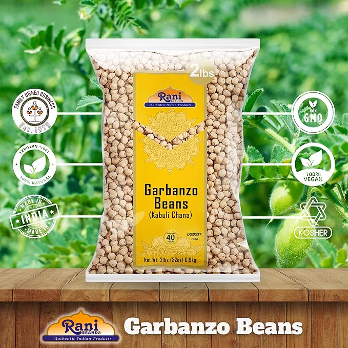 Rani Garbanzo Beans (Kabuli Chana) 32oz (2lbs) 908g ~ All Natural | Vegan | Gluten Friendly | NON-GMO | Kosher | Indian Origin