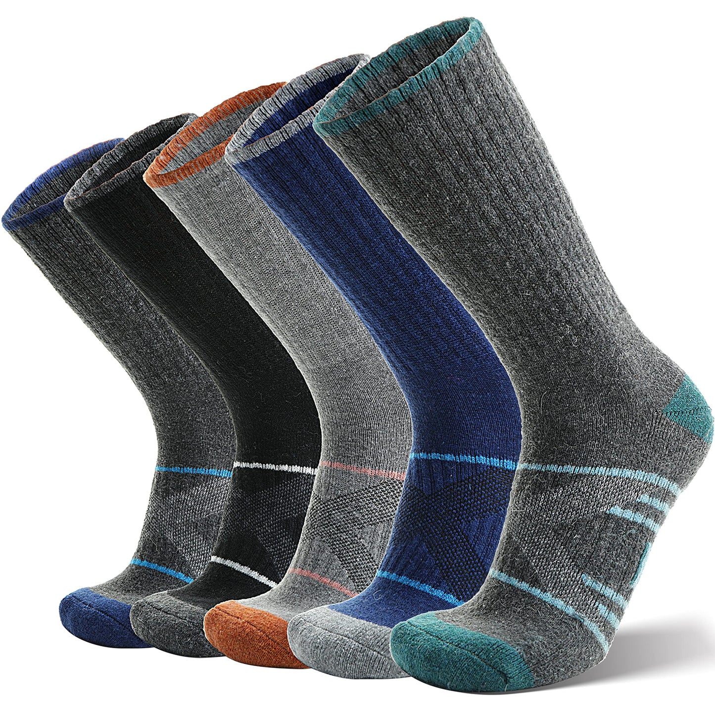 ANTSANG Merino Wool Hiking Socks, Crew Boot Work Socks for Men Women