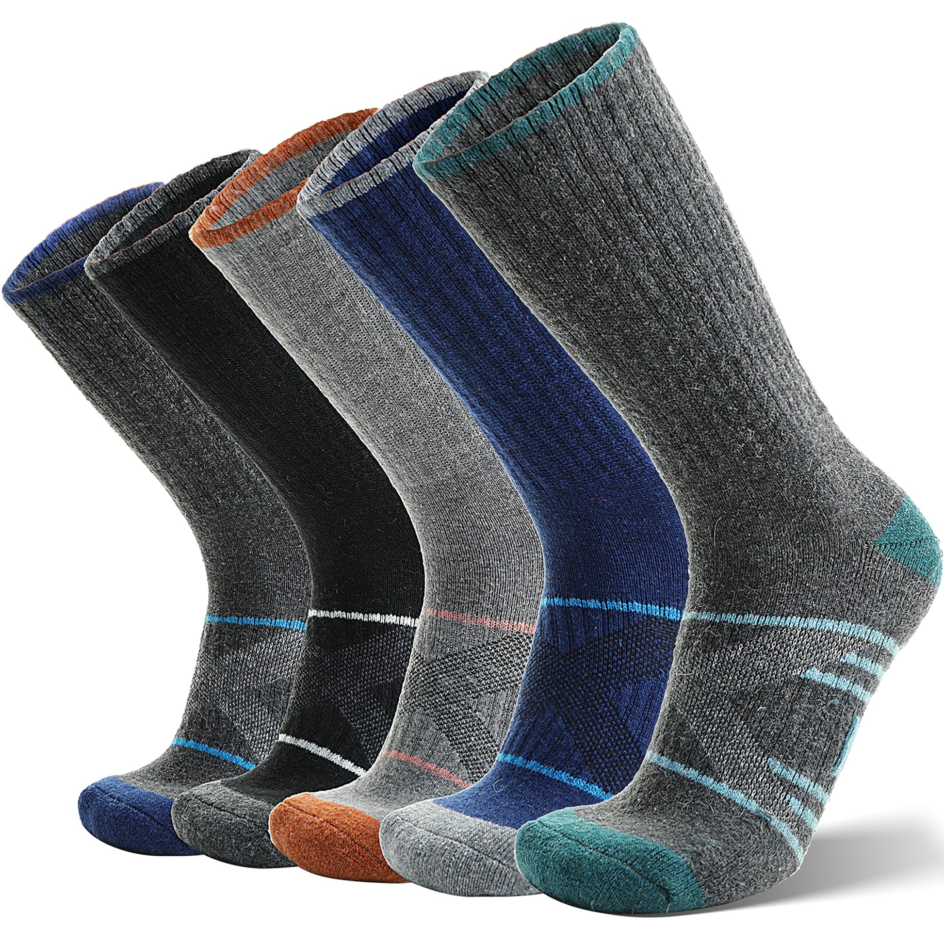 ANTSANG Merino Wool Hiking Socks, Crew Boot Work Socks for Men Women