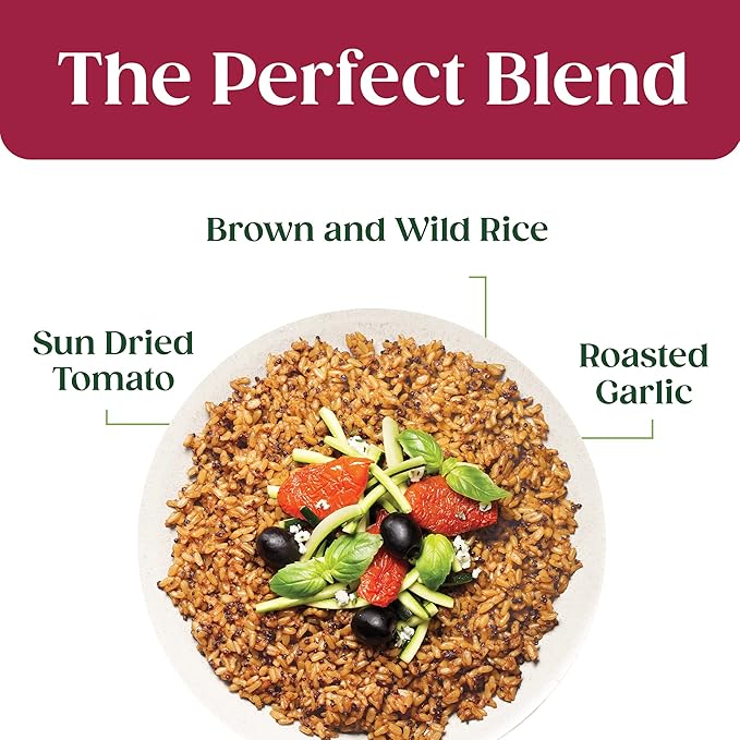 SEEDS OF CHANGE Certified Organic Brown and Wild Rice with Tomato & Roasted Garlic, Organic Food, 8.5 oz Pouch (Pack of 12)