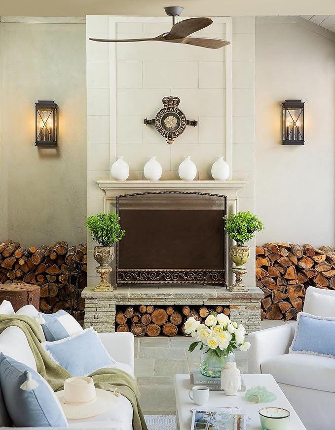 Hinkley Montecito Large Wall Mount Outdoor Lantern - 3-Light, Aluminum, Clear Glass - Black with Driftwood Gray Accents