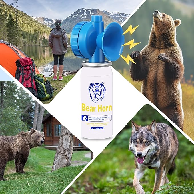 1.4oz Bear Horn Self Defense,130dB Loud Mini Safety Bear Air Horn,Heard Up to 0.5-Miles Away,Bear Alarm Scare Bears, Ideal for Hiking,Camping and Outdoor Protection