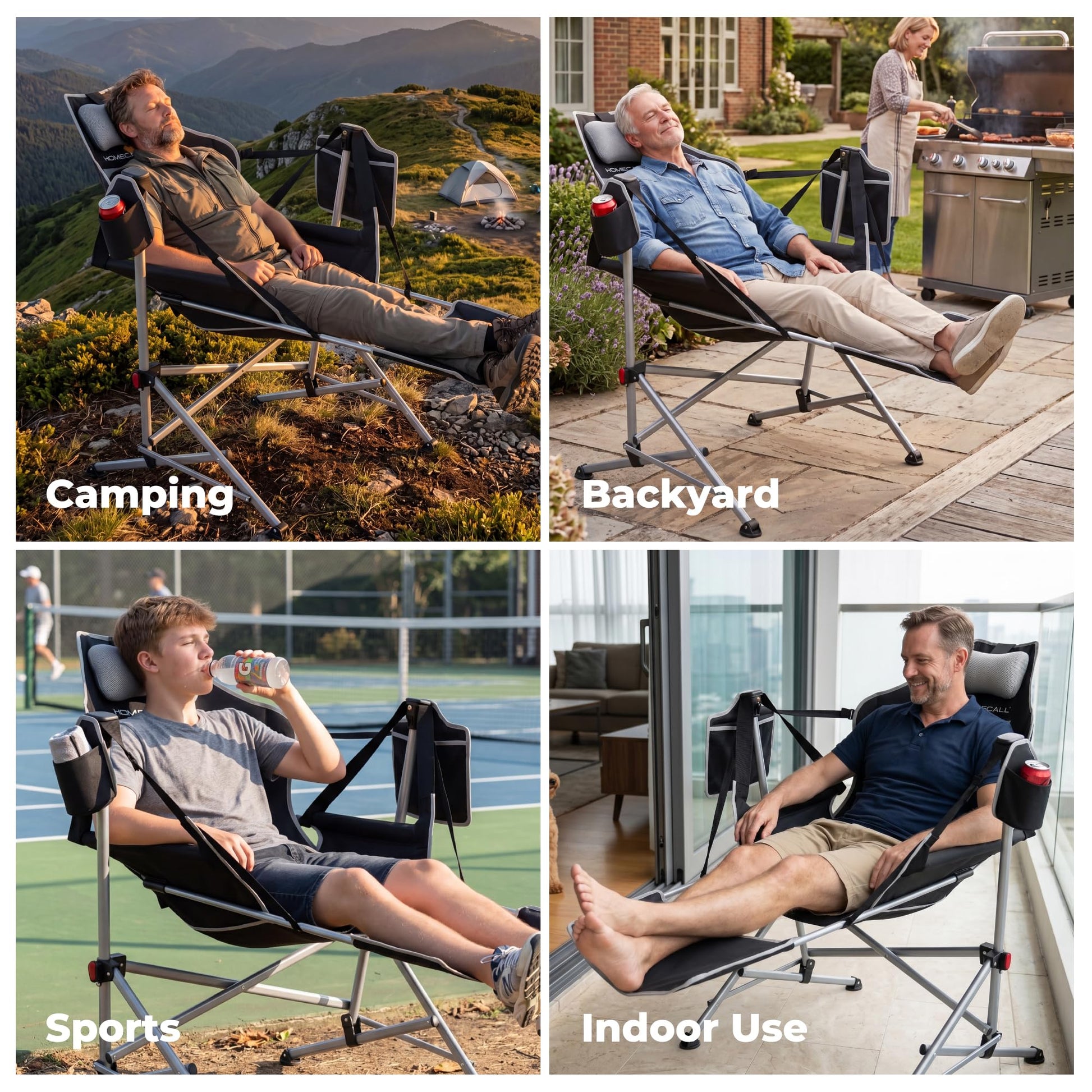 Hammock Camping Chair with Footrest, Heavy Duty Swinging Chair 500LB