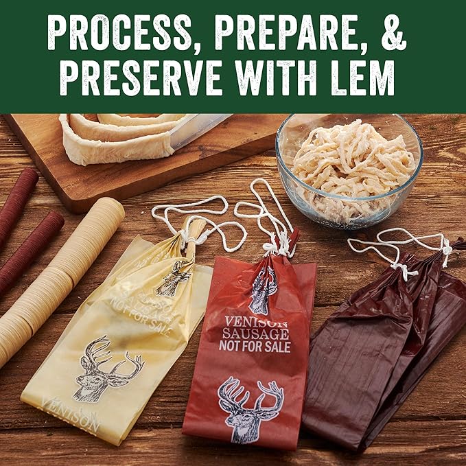 LEM Products Mahogany Fibrous Casings, 1 ½ Inches x 12 Inches, Non-Edible Sausage Casings, Stuffs Approximately 1 Pound Per Casing, Great for Summer Sausage, Pepperoni, and Salami, 25 Count Pack