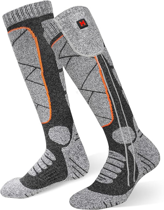 Heated Socks, 5V 6000mAh Rechargeable Heated Socks for Men & Women, Electric Socks with 3 Heating Levels for Winter, Skiing, Hunting, Camping, Hiking, Cycling, Outdoor Work