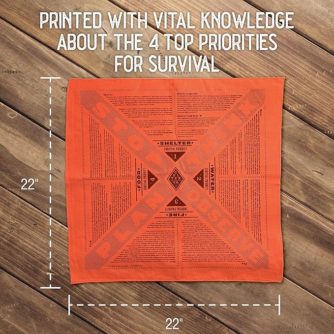 Stayin' Alive Reflective Survival Bandana - 100% Cotton & Unique Bandanas - Made In The USA - Orange