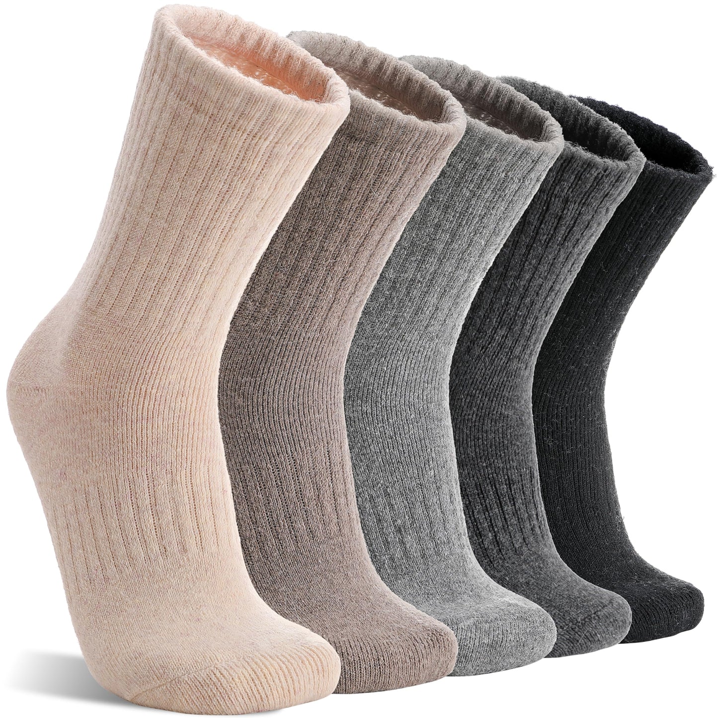MOGGEI Womens Merino Wool Socks for Hiking Winter Warm Thick Thermal Crew Cozy Cabin Ladies Gift