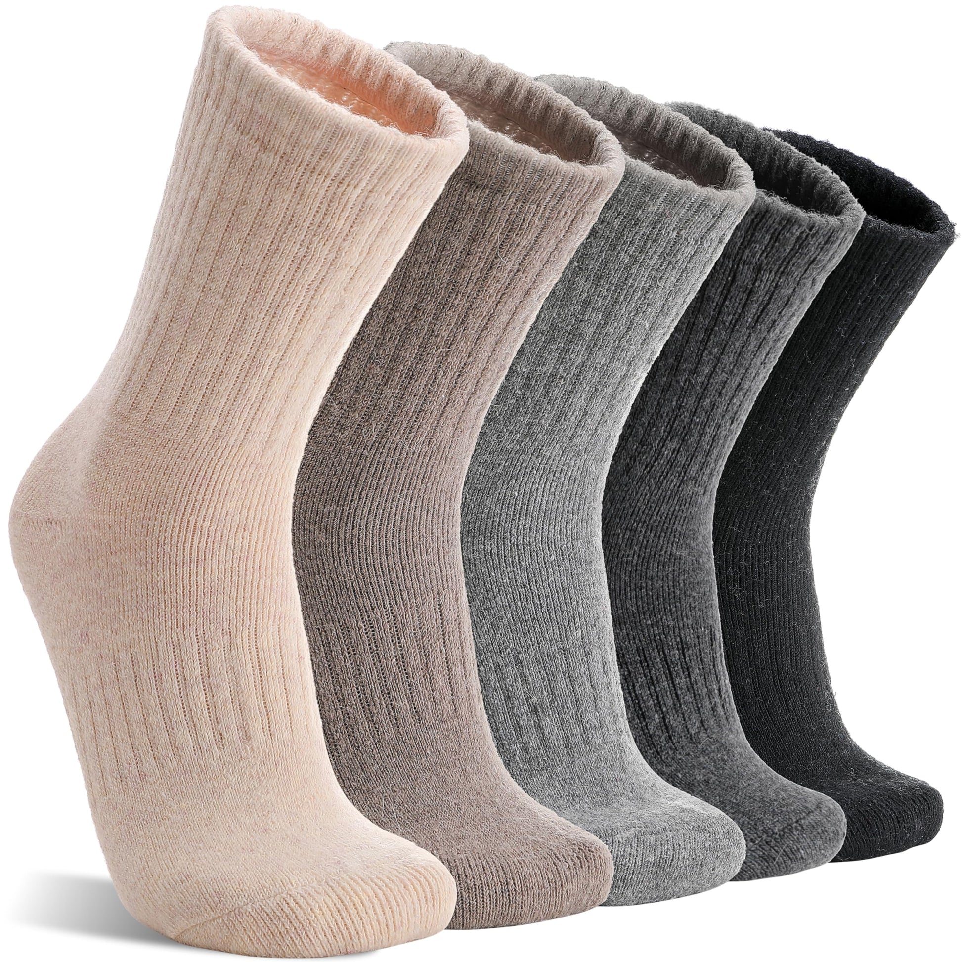 MOGGEI Womens Merino Wool Socks for Hiking Winter Warm Thick Thermal Crew Cozy Cabin Ladies Gift