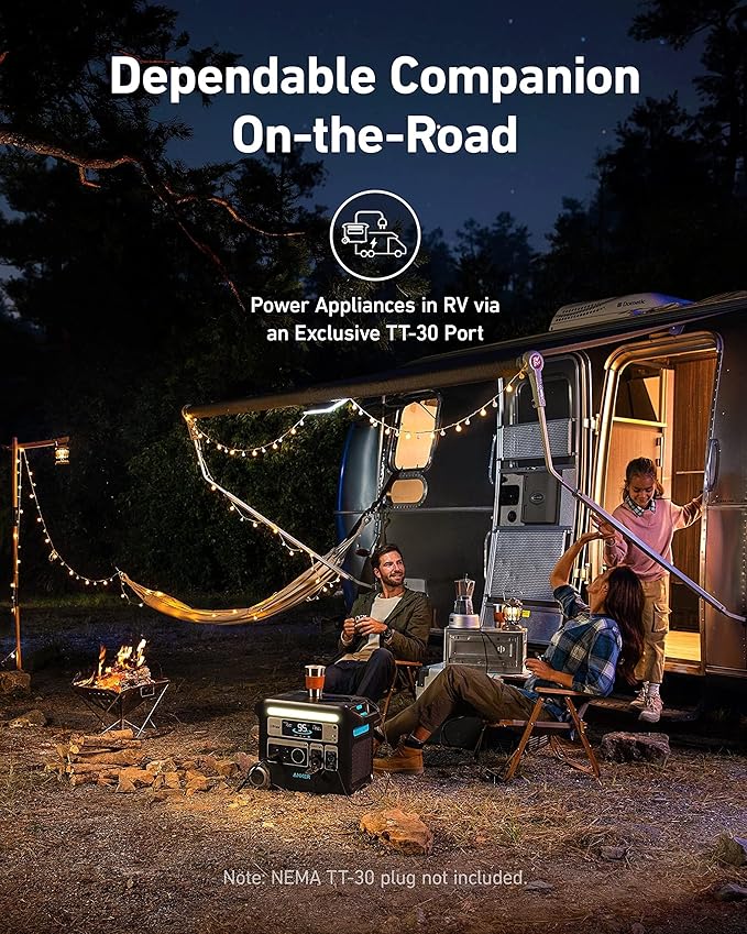 Anker SOLIX F2000 Portable Power Station with Transfer Switch Kit, 2400W Solar Generator, LiFePO4 Battery, Generators for Home Use, for Outdoor Camping, and RVs (Solar Panel Optional)