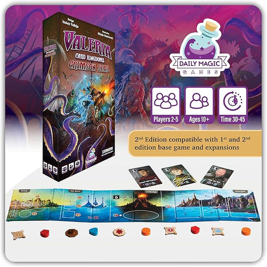 Valeria Card Kingdoms Crimson Seas Expansion: Strategic Map Exploration Board Game - Daily Magic Games