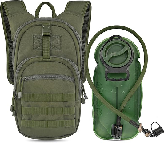 MARCHWAY Tactical Molle Hydration Pack with 2.5L TPU Water Bladder, Low-Profile Organized Military Backpack for Hiking, Cycling, Backpacking, Hunting, Running