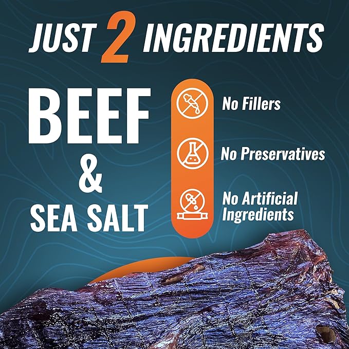 Phillips Beef Crisps - Round - Only Beef & Salt - Zero Carbs - Zero Sugar - High Protein Meat Snacks - 23g Protein