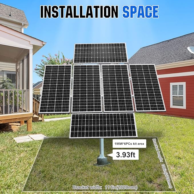 ECO-WORTHY Solar Panel Dual Axis Tracking System (Increase 40% Power) with Tracker Controller, Complete Solar Tracker Kit, Ideal for Different Solar Panels, for Yard/Farm/Field