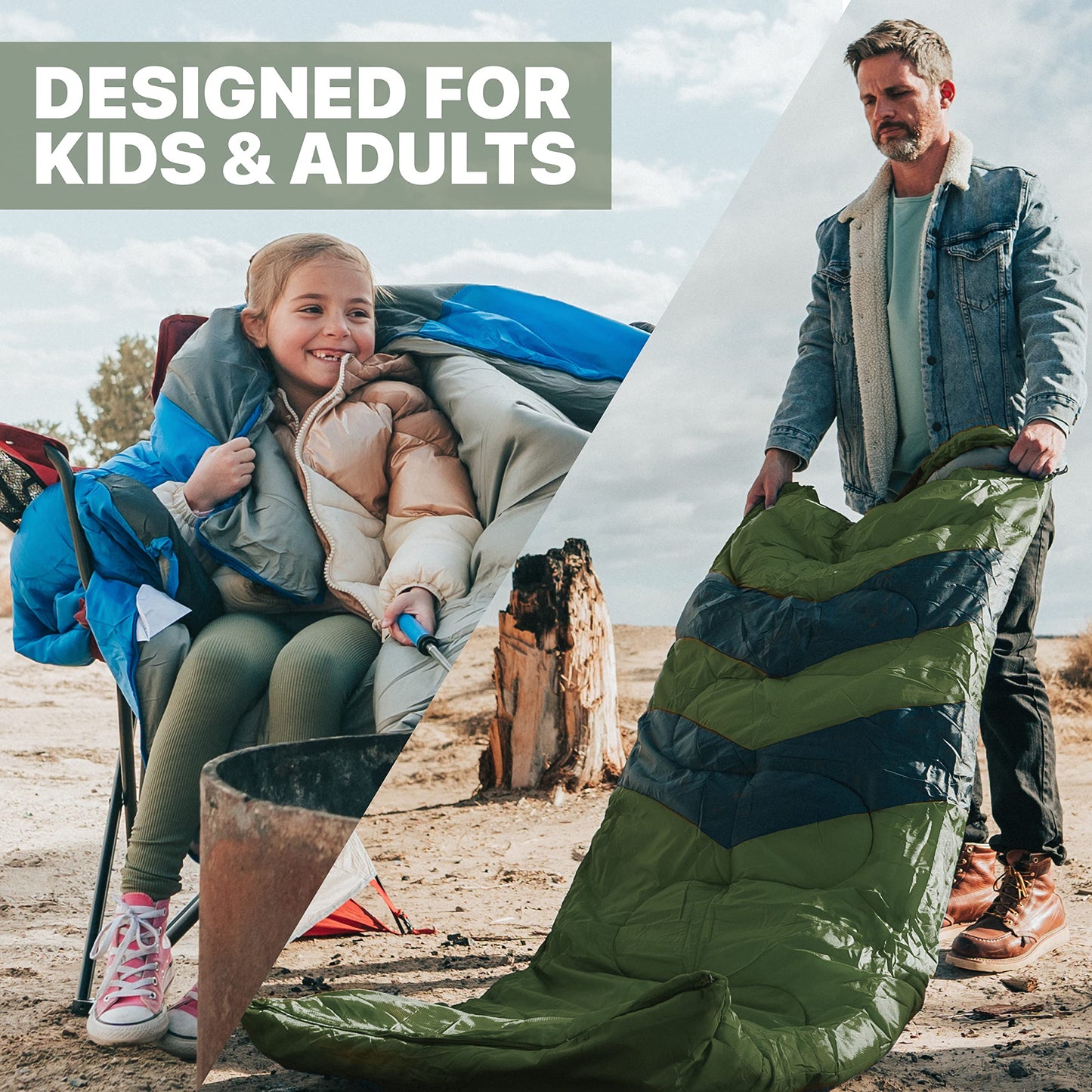 MalloMe Sleeping Bags for Adults Cold Weather & Warm - Backpacking Camping Sleeping Bag for Kids