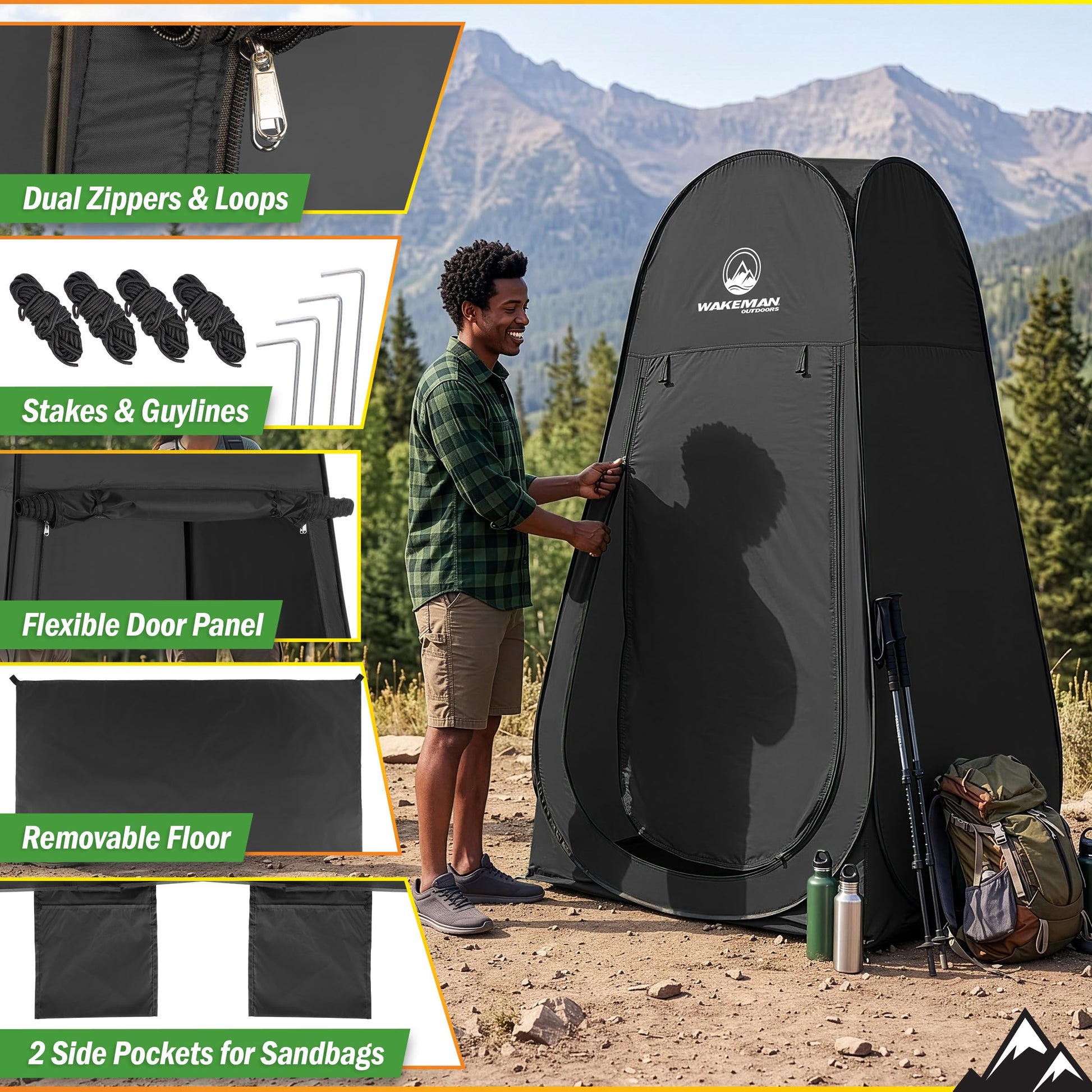 Pop Up Pod - Privacy Shower Tent, Dressing Room, or Portable Toilet Stall with Carry Bag for