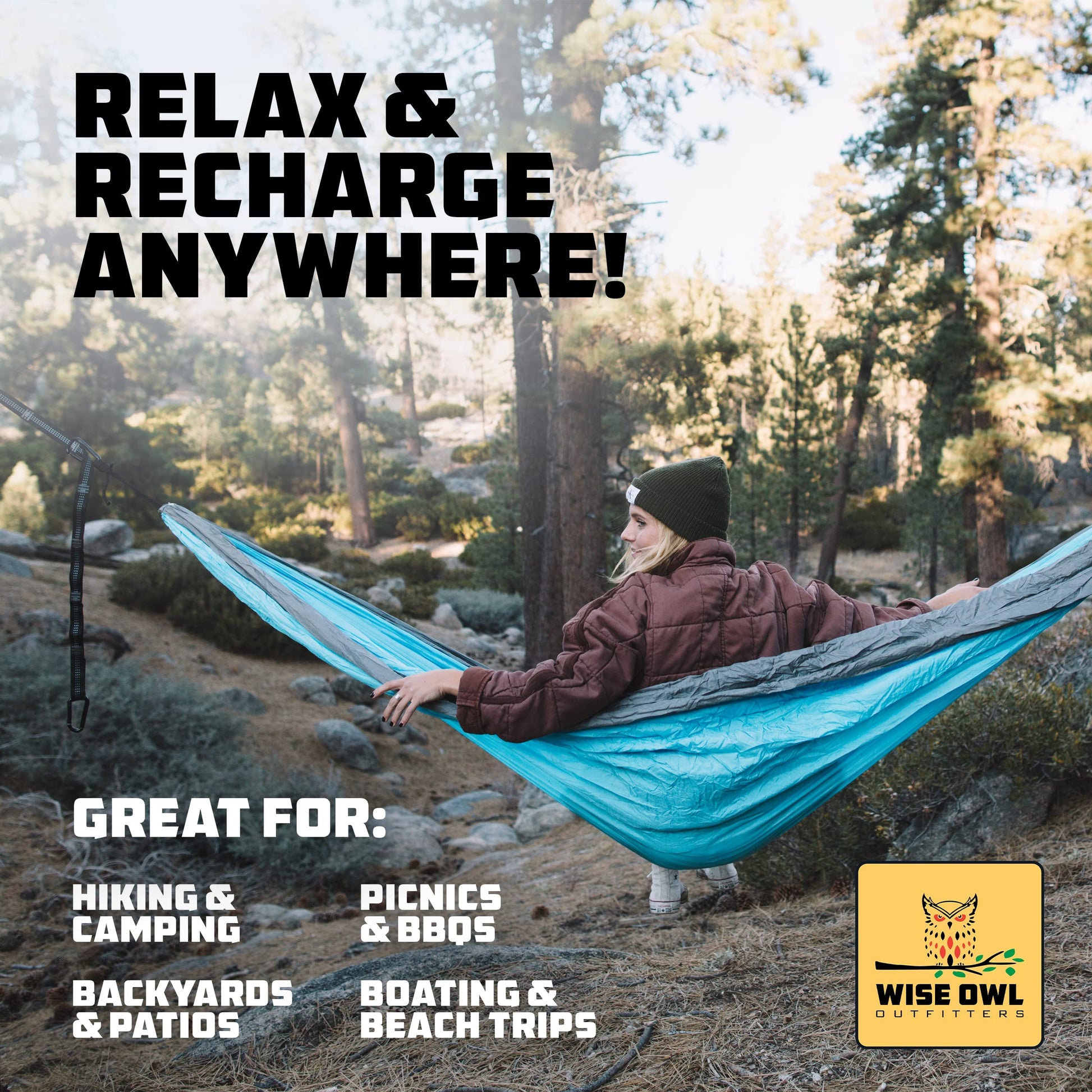 Wise Owl Outfitters Hammock for Camping Single Hammocks Gear for The Outdoors Backpacking Survival