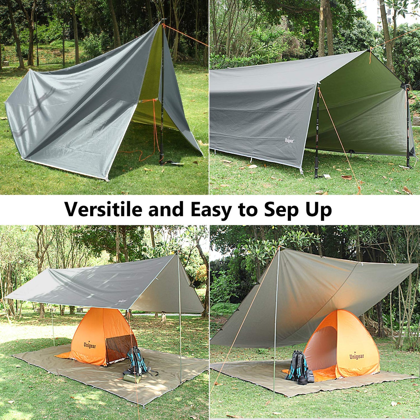 Unigear Hammock Rain Fly Waterproof Camping Tent Tarp for Backpacking