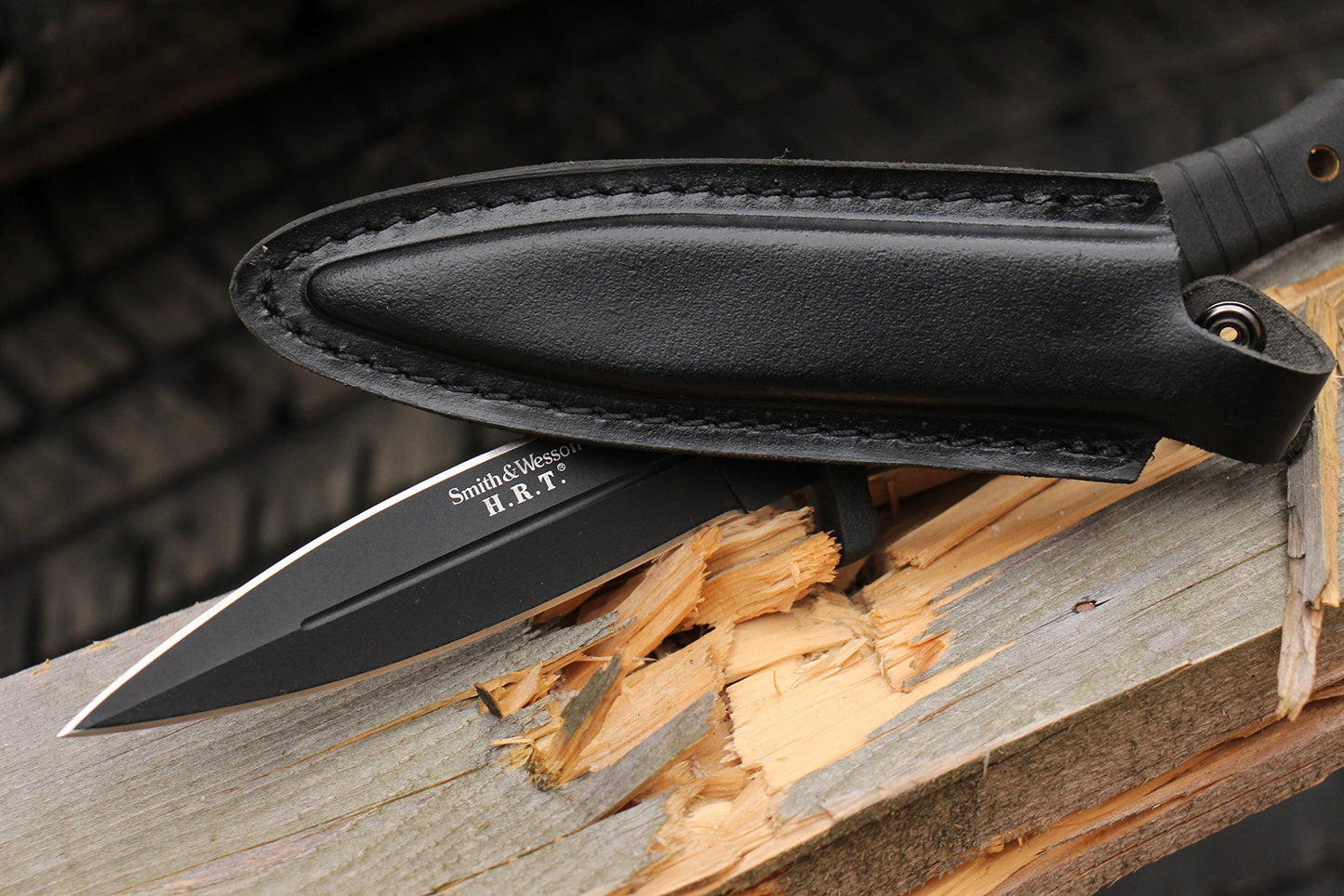 Smith & Wesson SWHRT9B 9in High Carbon S.S. Fixed Blade Knife with 4.7in Dual Edge Blade and TPE