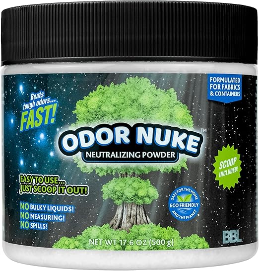 Odor Nuke Bedside Commode Deodorizer Human Urine Odor Neutralizer & Washing Aid For Urinal Containers & Fabrics - Scoop Included (17.6oz) (Powder)