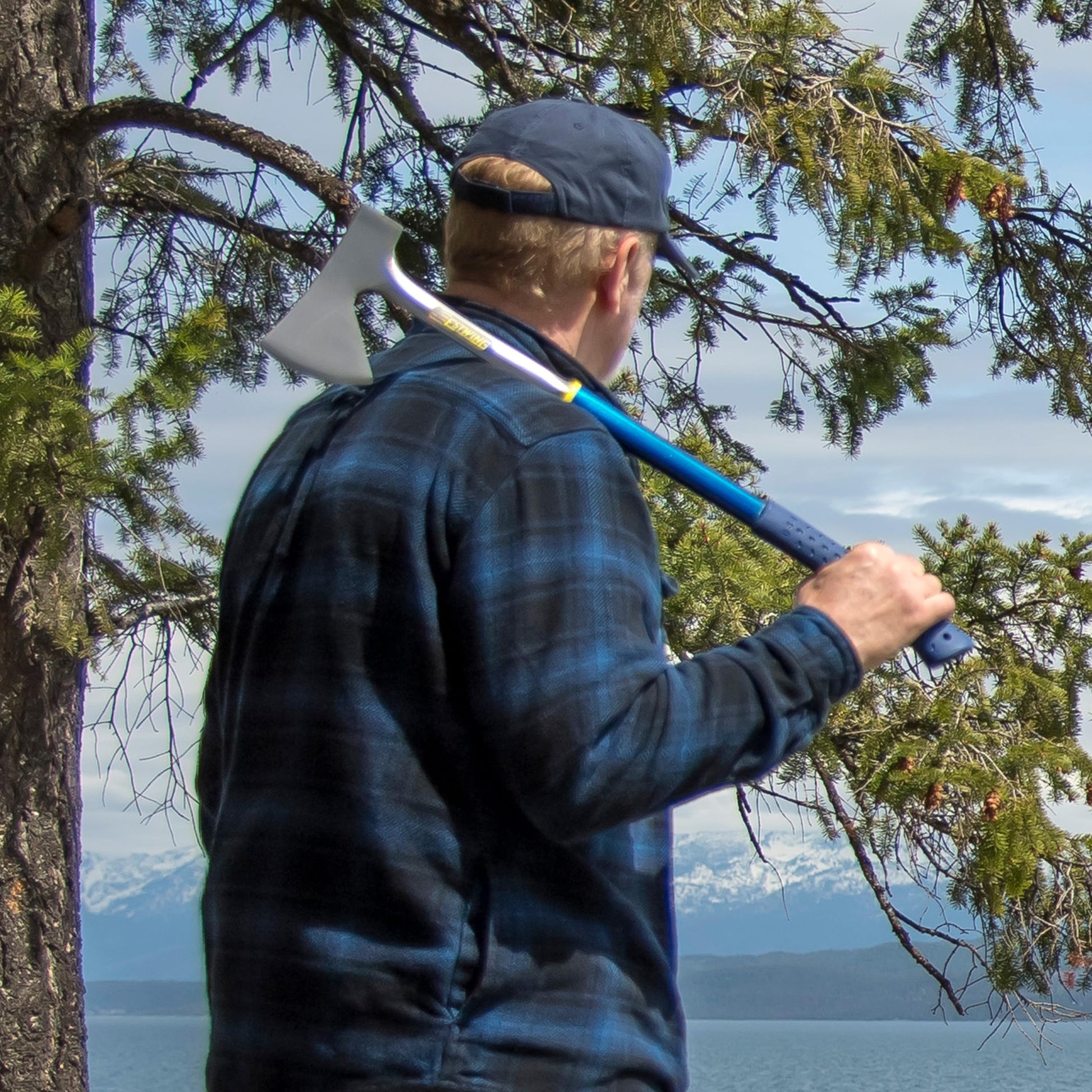 ESTWING Camper's Axe - 26" Wood Splitting Tool with All Steel Construction & Shock Reduction Grip