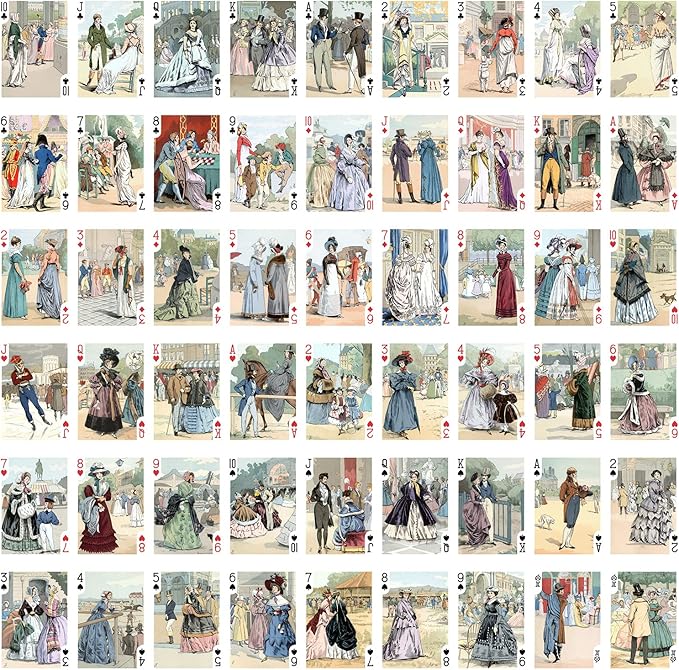 LES Modes DE Paris Playing Cards (Poker Deck 54 Cards All Different) Vintage Fashion Retro Art Deco Illustration by Francois Courboin