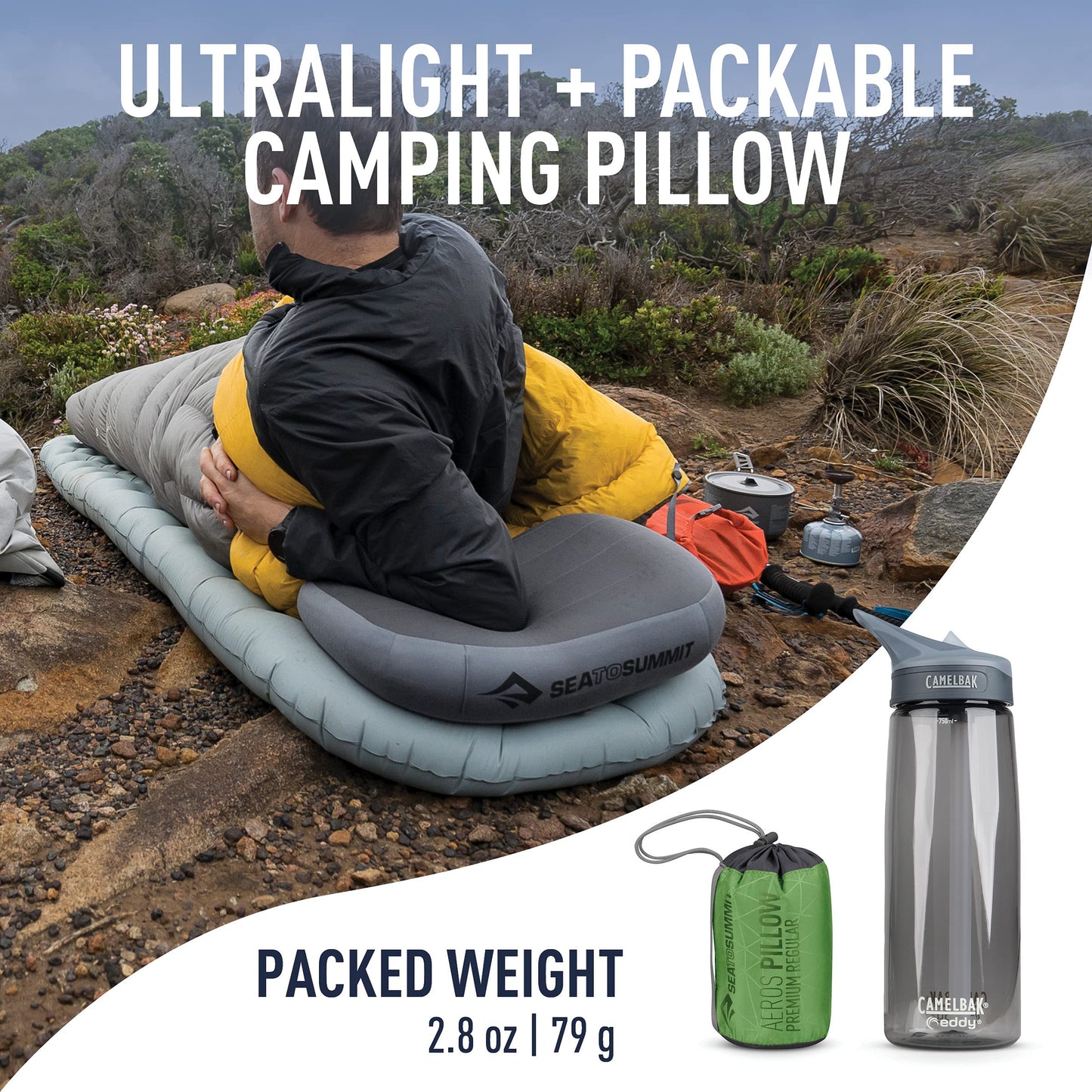 Sea to Summit Aeros Premium Inflatable Pillow, Regular, Lime