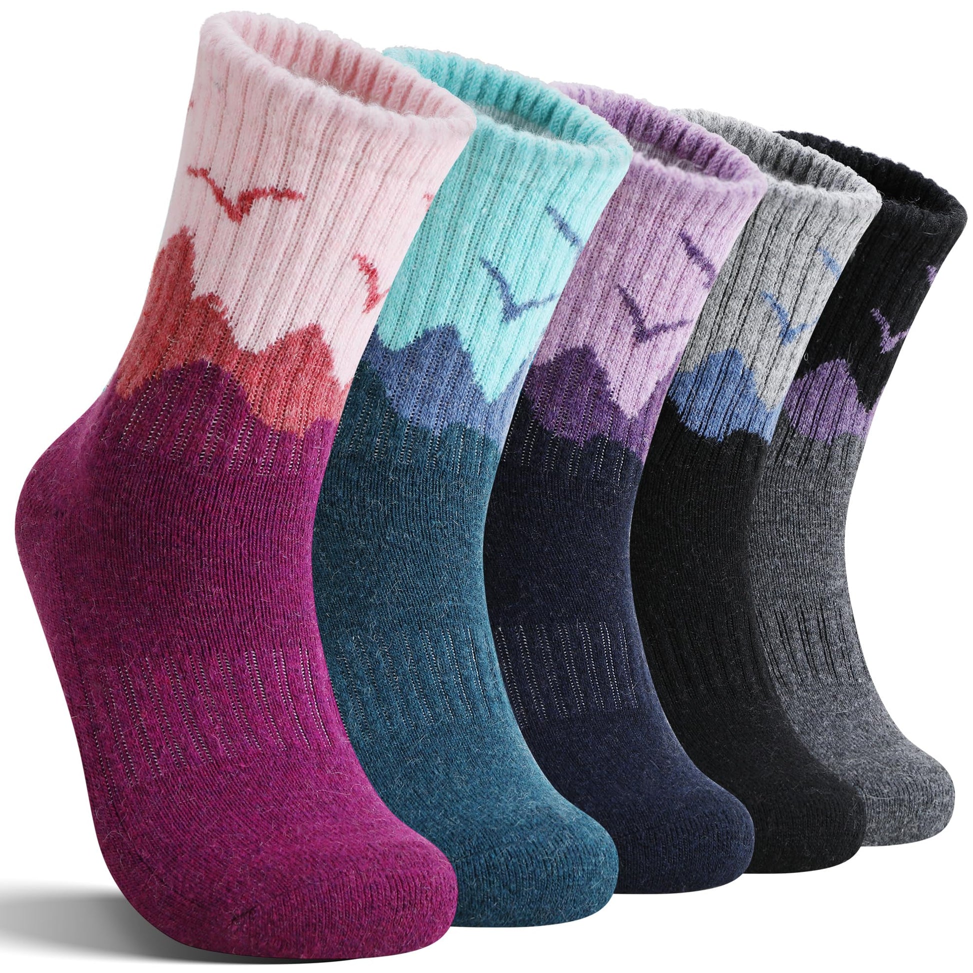 EBMORE Womens Merino Wool Hiking Socks Thermal Warm Winter Boot Crew Cushion Work Gift Socks 5