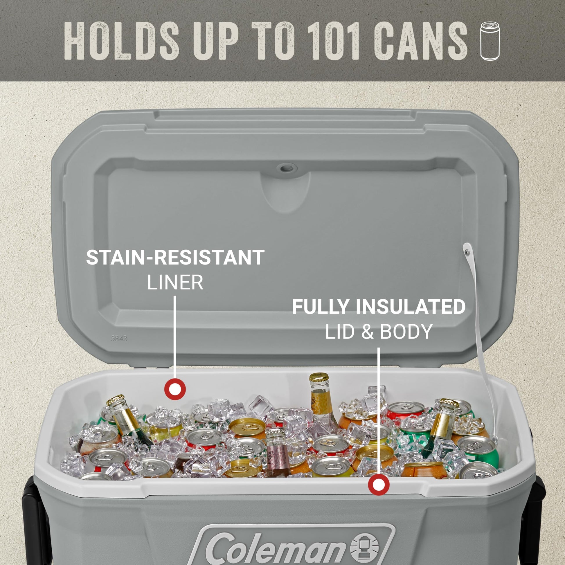 Coleman Classic Series Insulated Portable Rolling Cooler with Wheels, Leak-Resistant Outdoor Hard