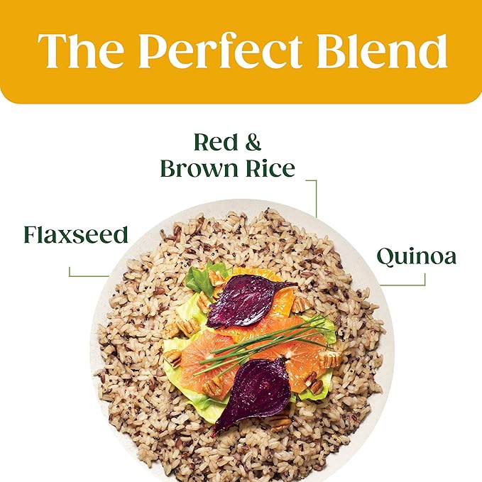 SEEDS OF CHANGE Organic Quinoa, Brown & Red Rice with Flaxseed, Organic Food, 8.5 OZ Pouch (Pack of 12)