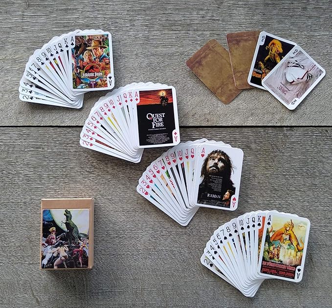 Prehistoric Playing Cards (Poker Deck 54 Cards All Different) Vintage Retro Dinosaur Prehistoric Movie Posters